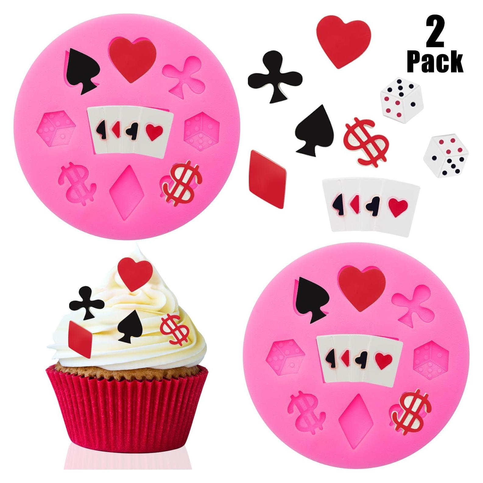 Moldes de Silicona para Póker Willbond 2 Piezas Rosa