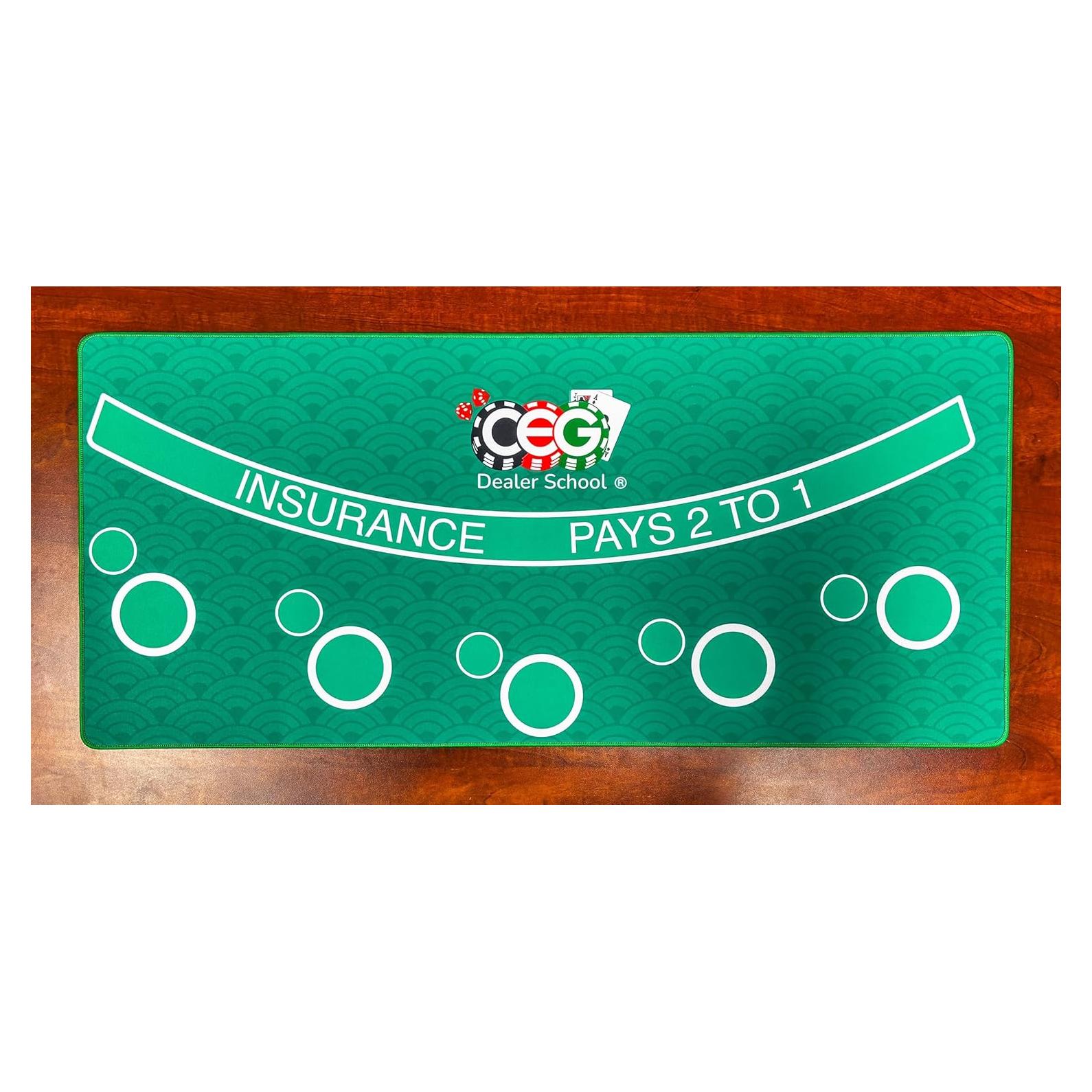 Mini Tapete de Blackjack Casino Quest 89x40 cm Verde