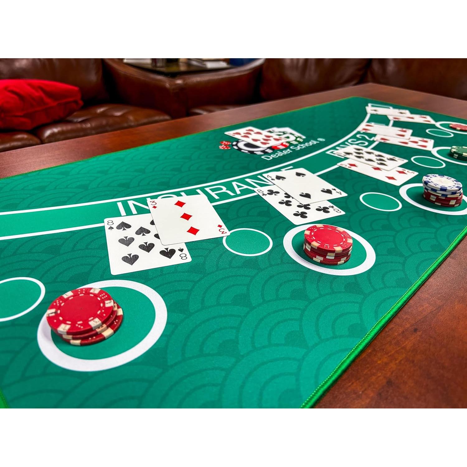 Mini Tapete de Blackjack Casino Quest 89x40 cm Verde