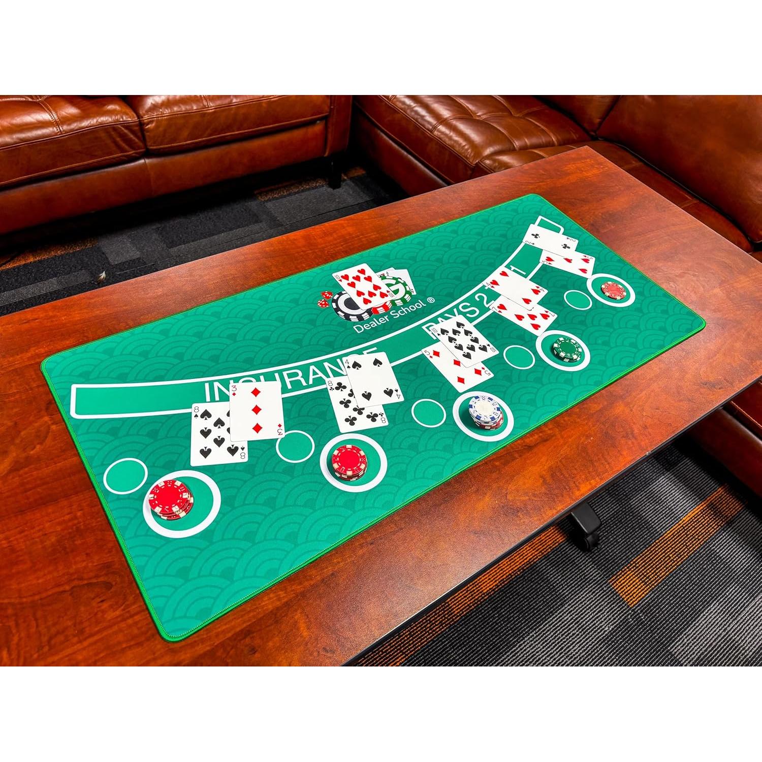 Mini Tapete de Blackjack Casino Quest 89x40 cm Verde