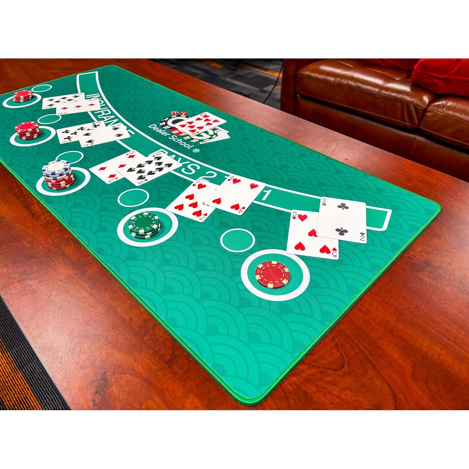 Mini Tapete de Blackjack Casino Quest 89x40 cm Verde