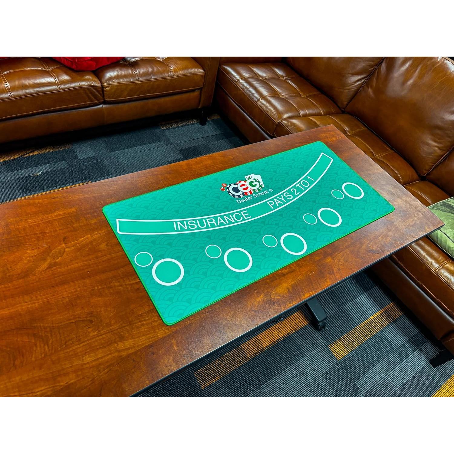 Mini Tapete de Blackjack Casino Quest 89x40 cm Verde