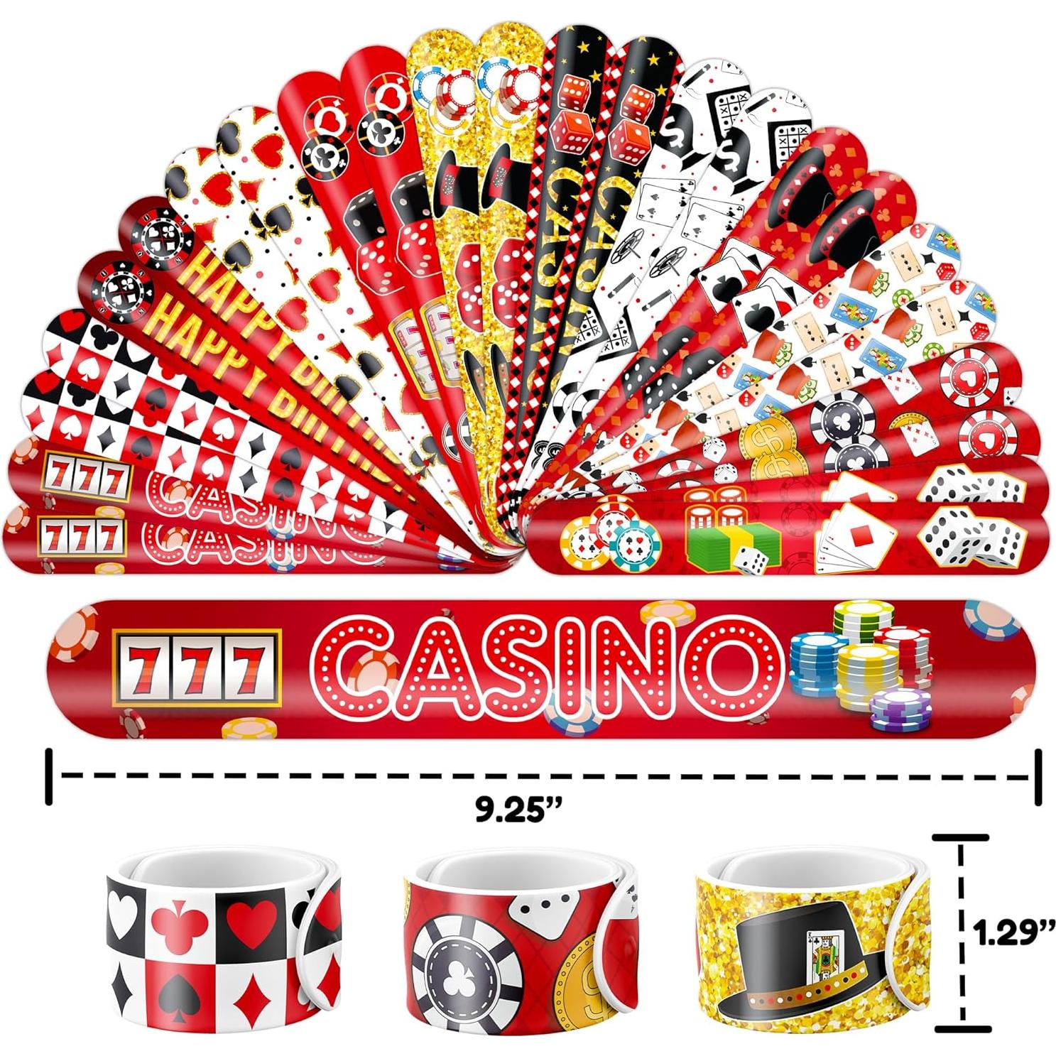 Juego de Fiesta Casino 48PCS - Tatuajes y Pulseras Temáticas