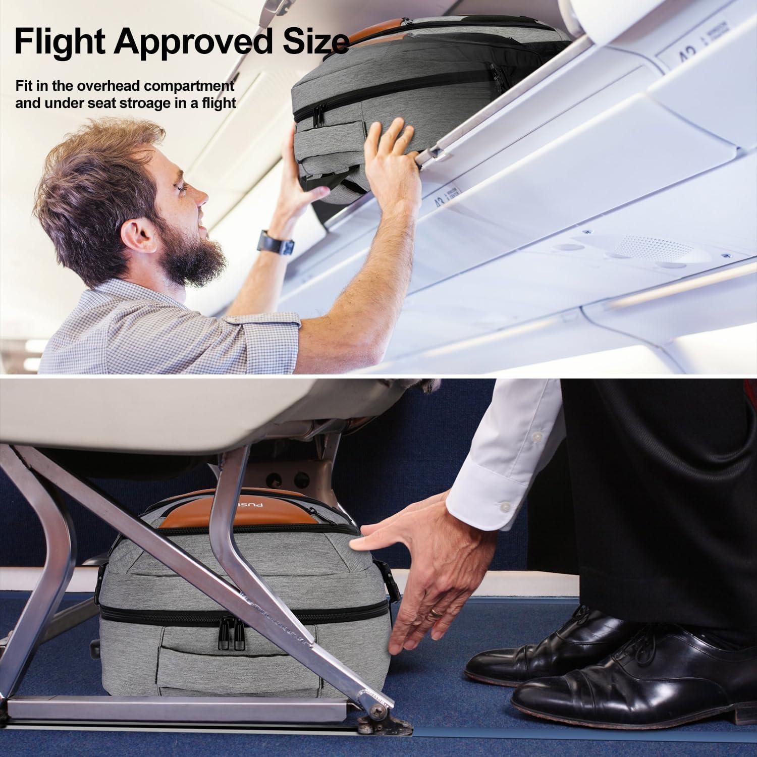 PUSLOM Backpack for Men, Extra Large Travel Laptop Backpack Work Bag with USB Charging Port, Anti Theft Water Resistant Sturdy Business College Bookbag Computer Bag Fit Laptop Up to 17.3 Inch, Grey