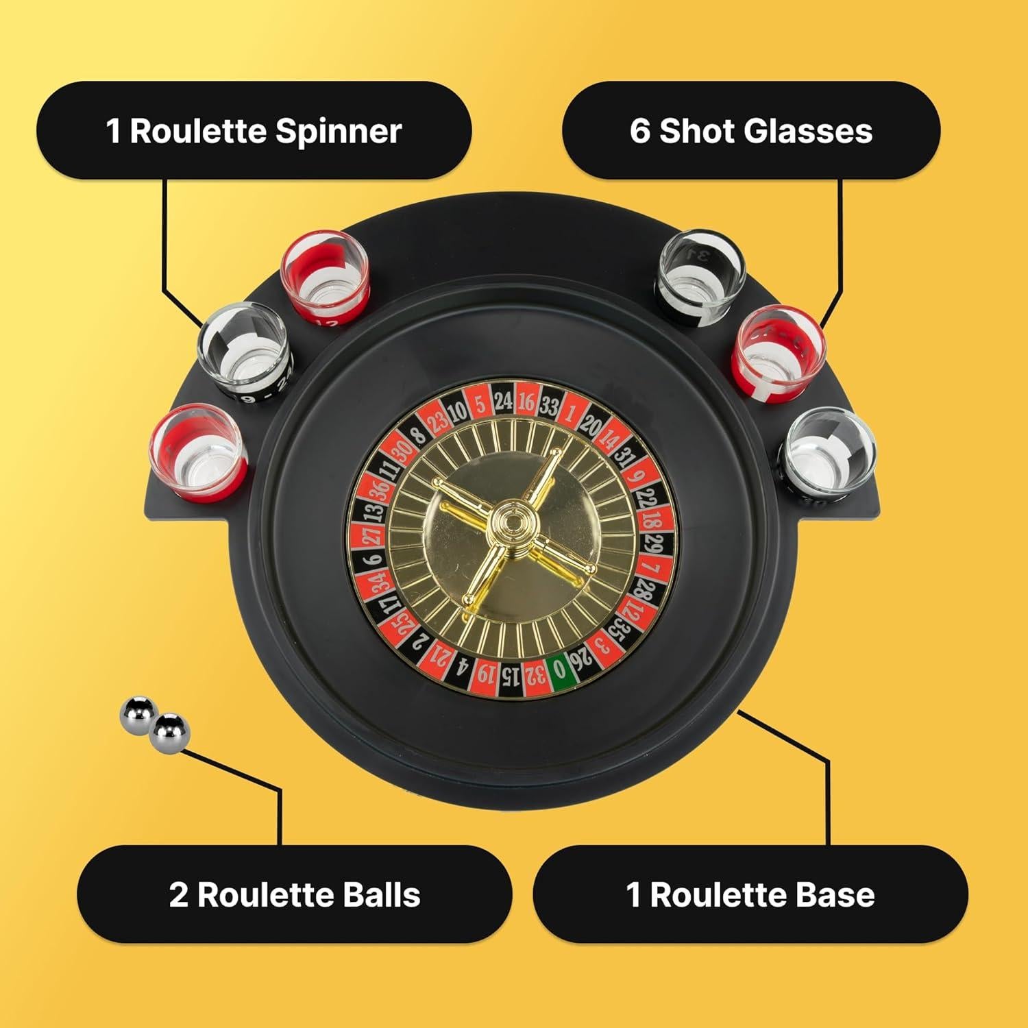 Set de Ruleta de Vasos de Chupito Fairly Odd, 6 PCS