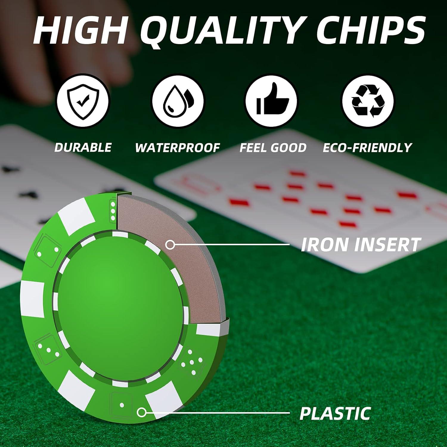 NOLIE Juego de Fichas de Póker 200 PCS con Estuche de Aluminio