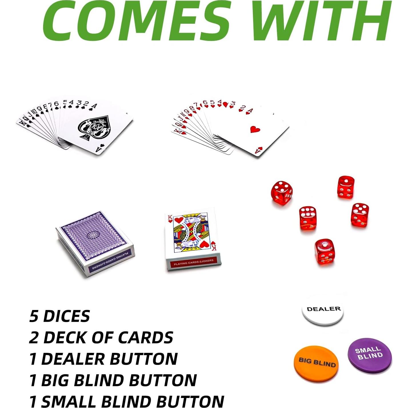 NOLIE Juego de Fichas de Póker 200 PCS con Estuche de Aluminio