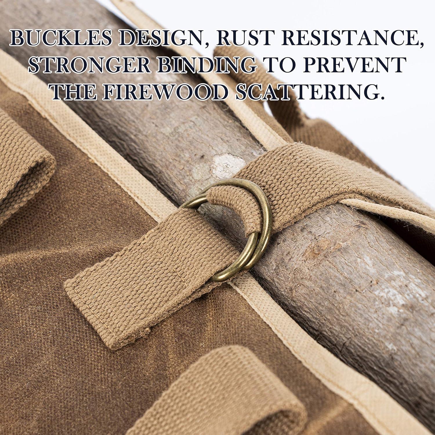 Transportador de Leña BHD de Lona Encerada 99x46 cm Marrón