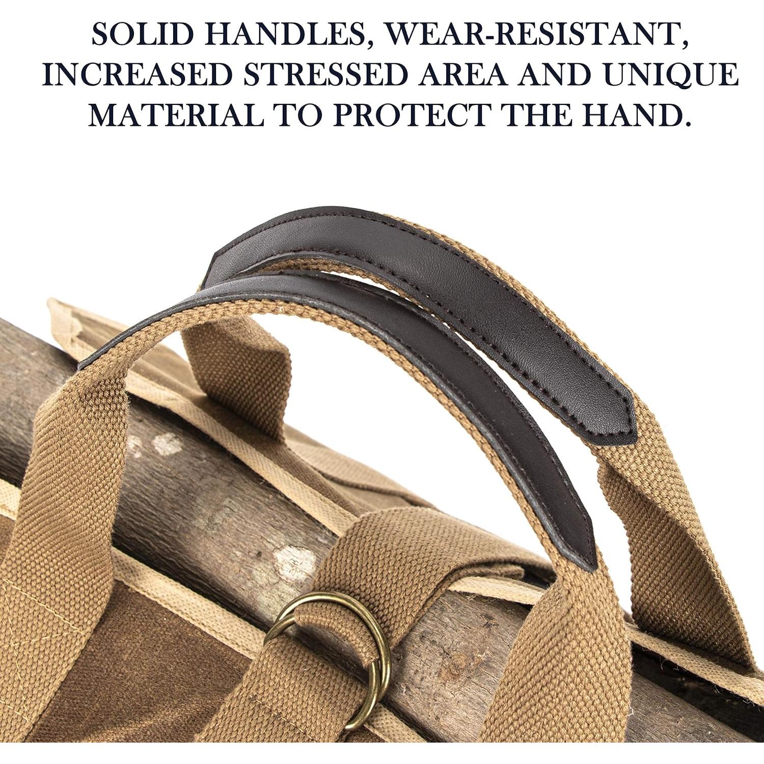 Transportador de Leña BHD de Lona Encerada 99x46 cm Marrón