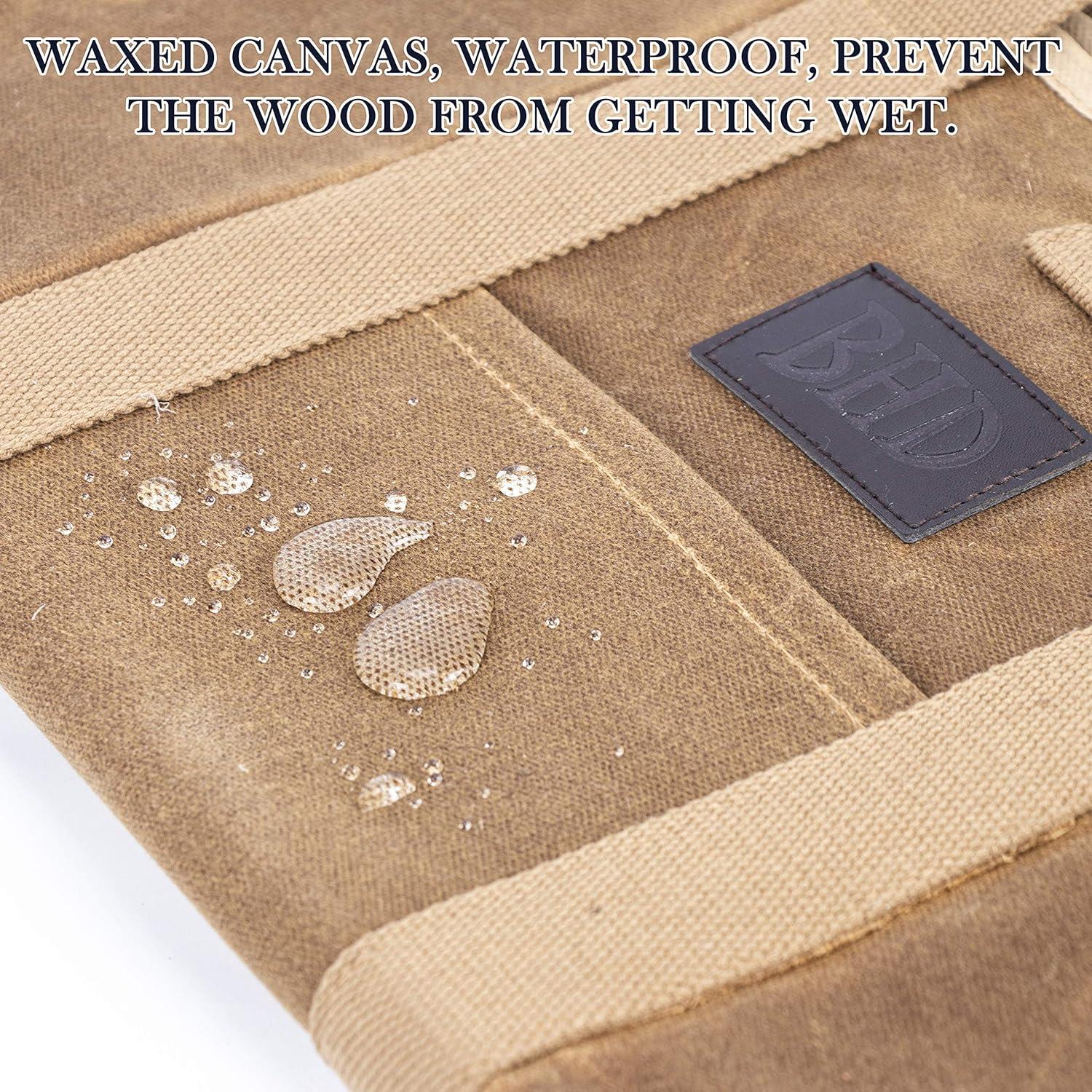 Transportador de Leña BHD de Lona Encerada 99x46 cm Marrón