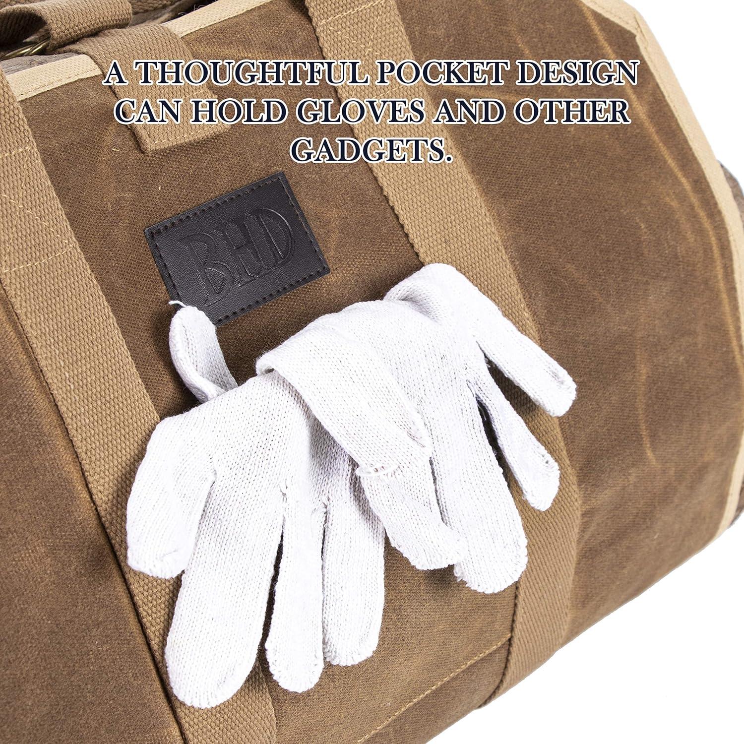 Transportador de Leña BHD de Lona Encerada 99x46 cm Marrón