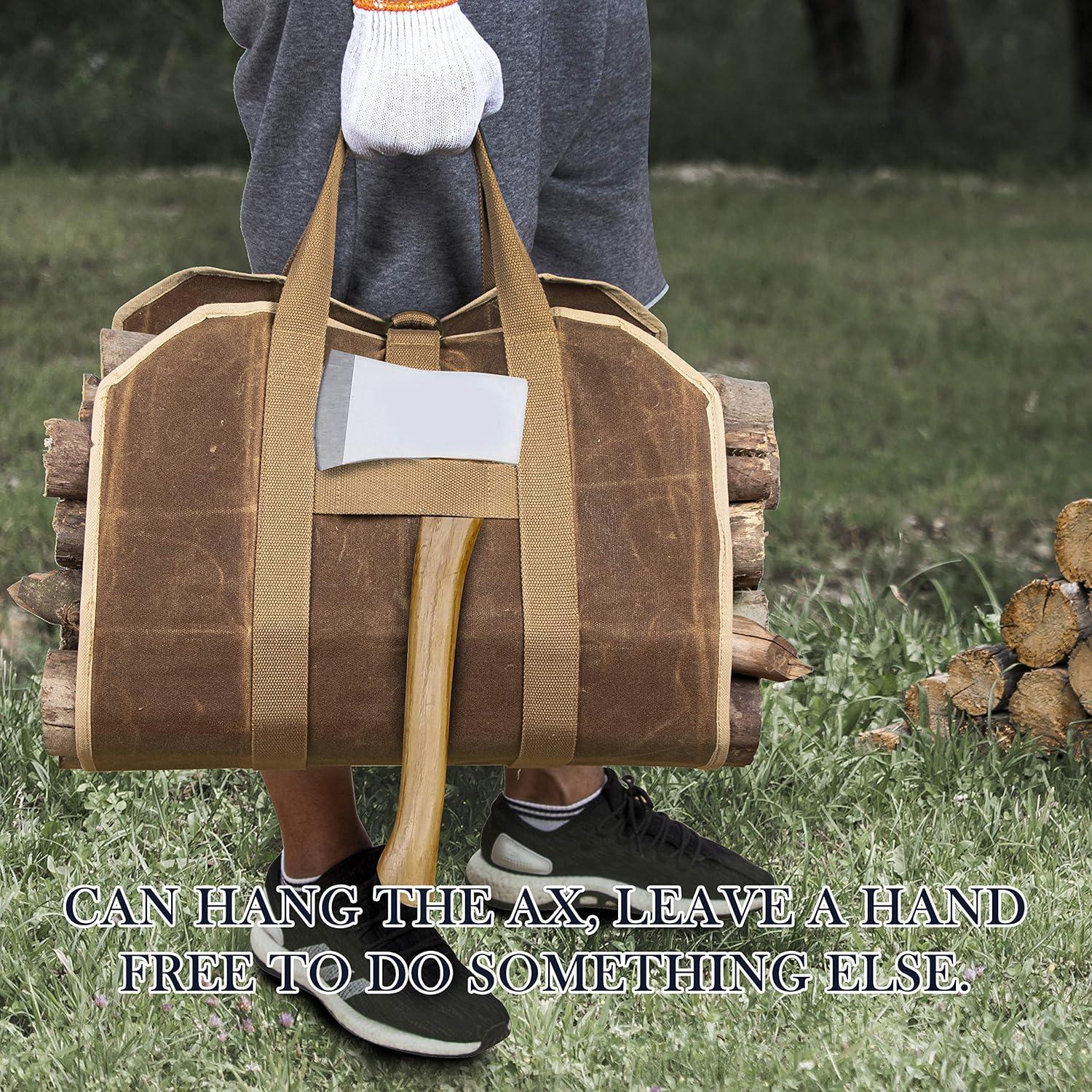 Transportador de Leña BHD de Lona Encerada 99x46 cm Marrón