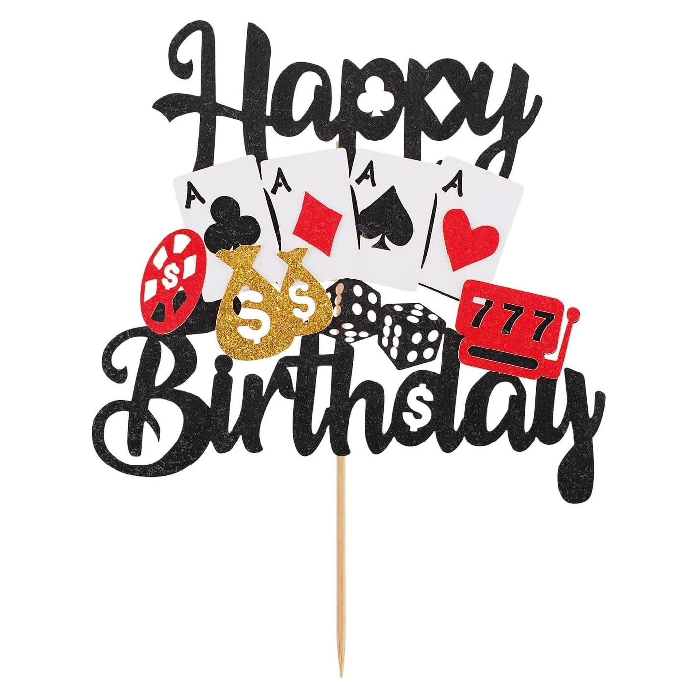 Decoración de Pastel de Casino Gosknor - Feliz Cumpleaños