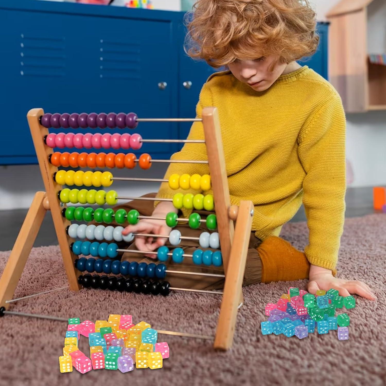 Paquete de 100 Dados Mini 5mm DLUGOPIS con Bolsa Terciopelo