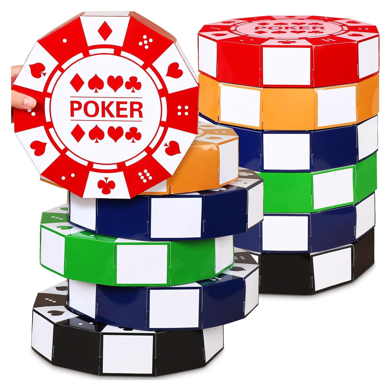 12 Cajas de Favor de Póker PullCrease 22,86 cm Decoración Fiesta