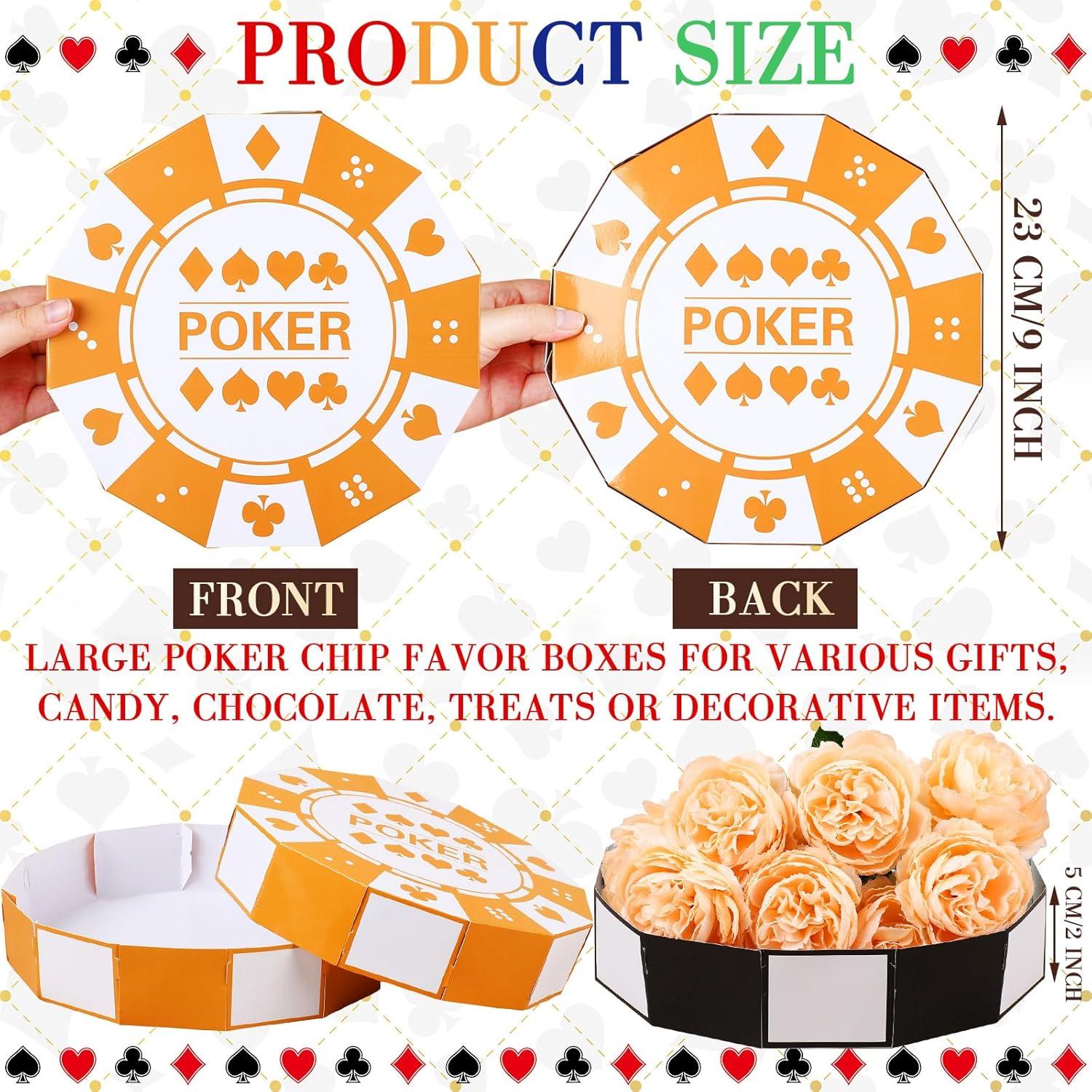 12 Cajas de Favor de Póker PullCrease 22,86 cm Decoración Fiesta