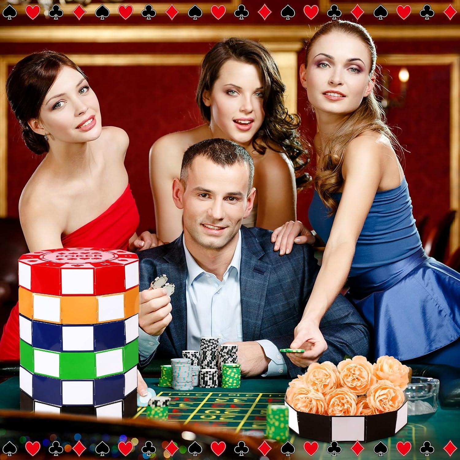 12 Cajas de Favor de Póker PullCrease 22,86 cm Decoración Fiesta