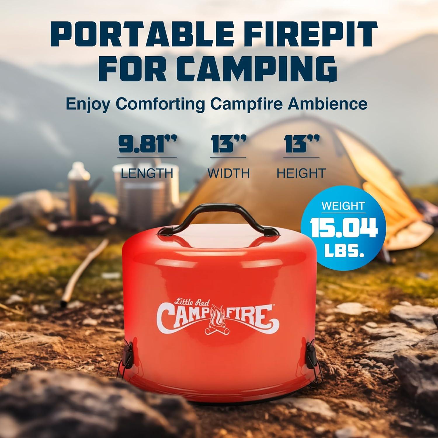 Chimenea Portátil de Propano Camco 11.25" Roja con Regulador