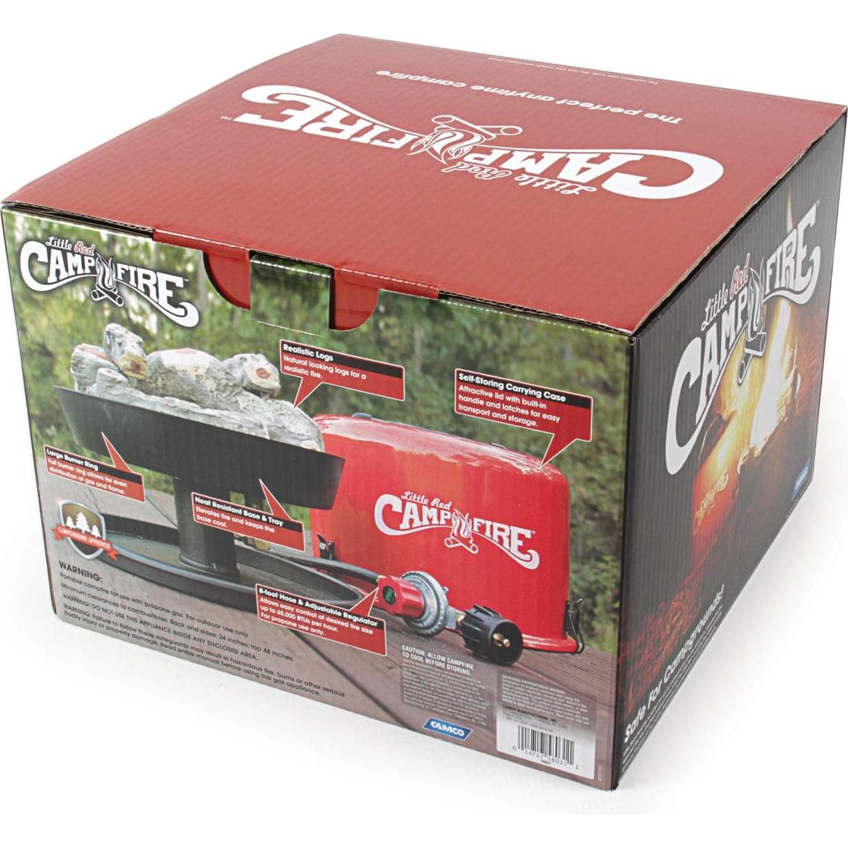 Chimenea Portátil de Propano Camco 11.25" Roja con Regulador