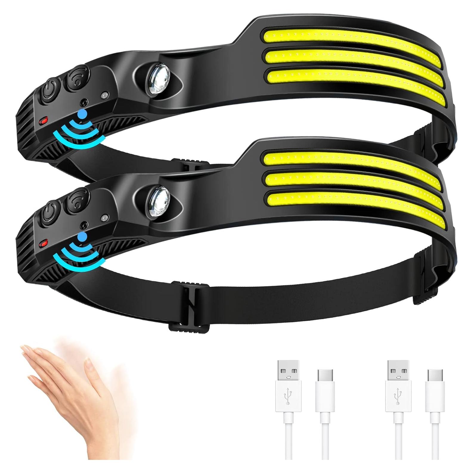 Linterna Frontal LED Recargable DAWINSIE 230° 5 Modos Negro