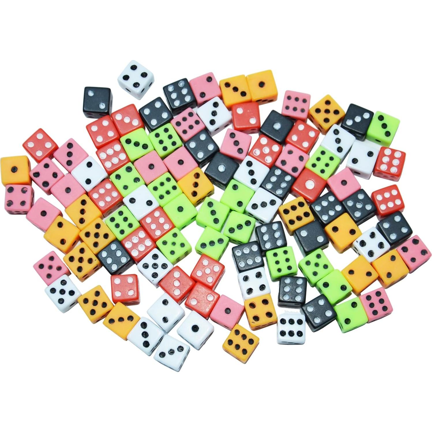 Dados D6 Mini SmartDealsPro 100 Piezas 8mm Asortidos