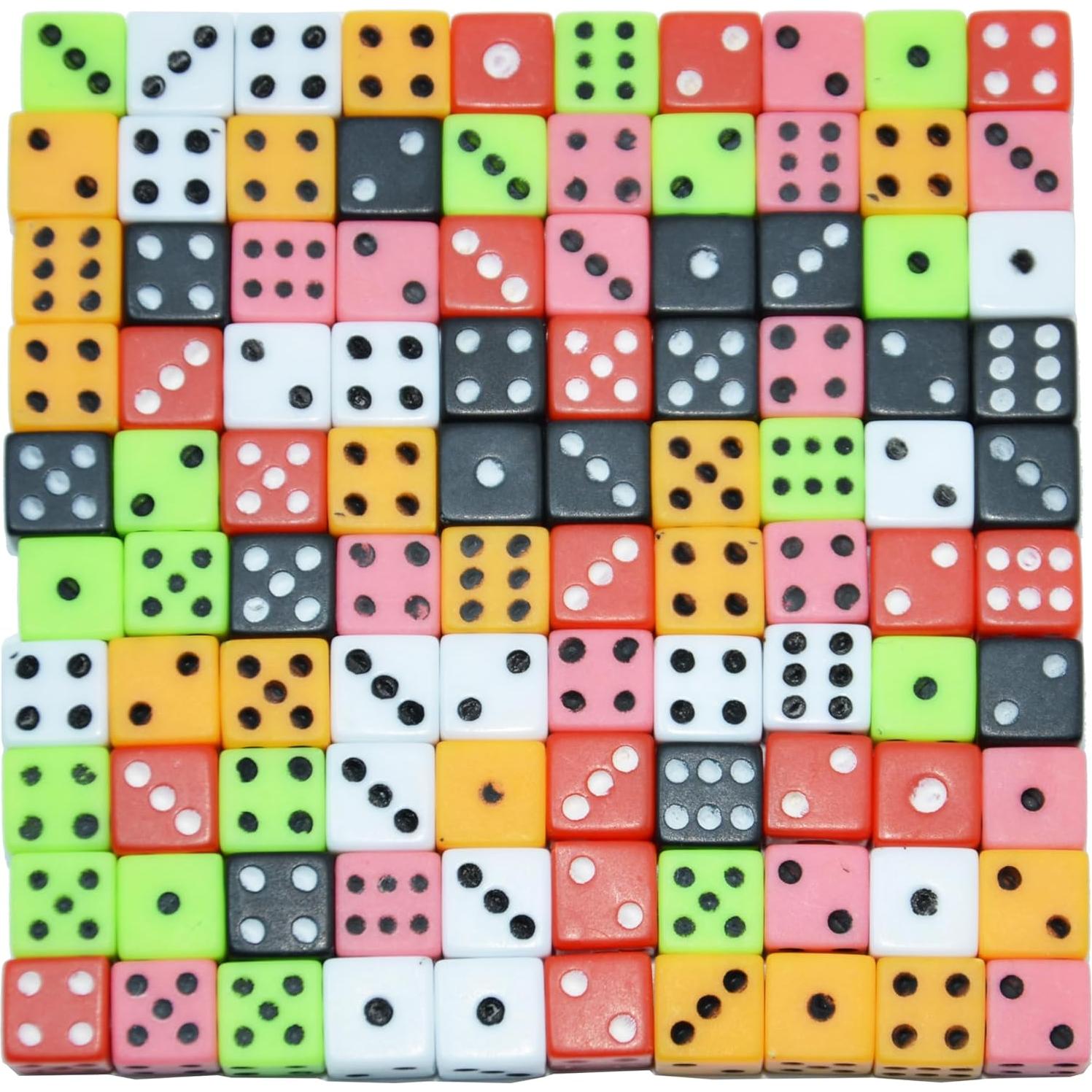 Dados D6 Mini SmartDealsPro 100 Piezas 8mm Asortidos