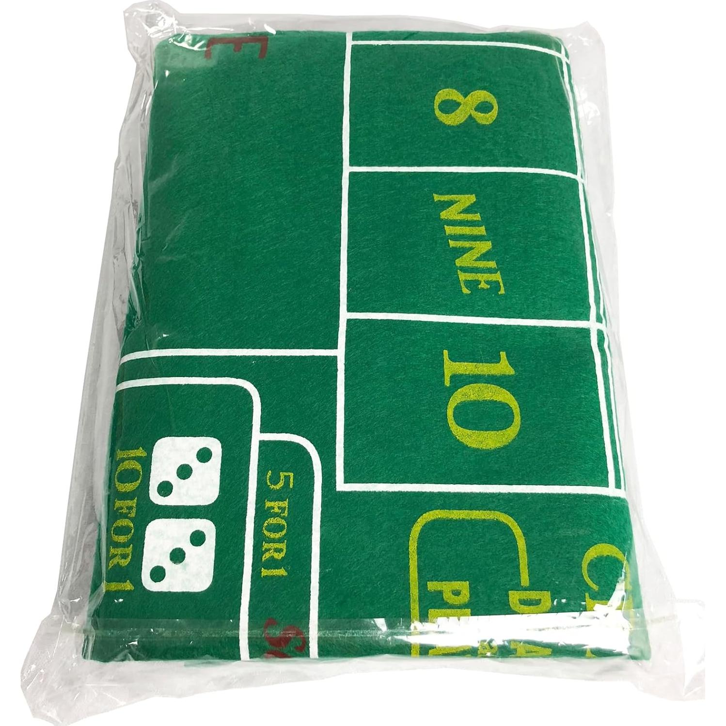 Tapete de Juego Craps YH Poker 90x180 cm Verde Casino