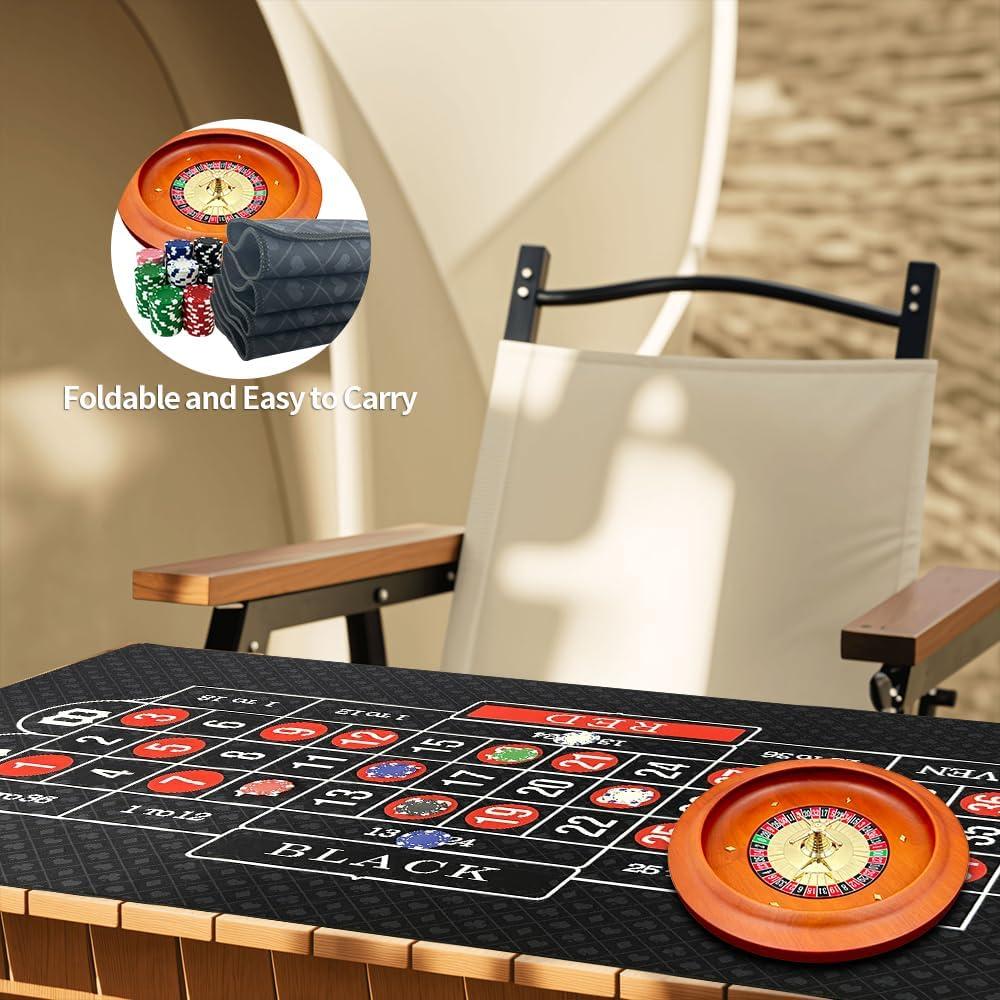 Juego de Ruleta Ygebet 28 cm con Tapete Doble Cara 120 x 58 cm