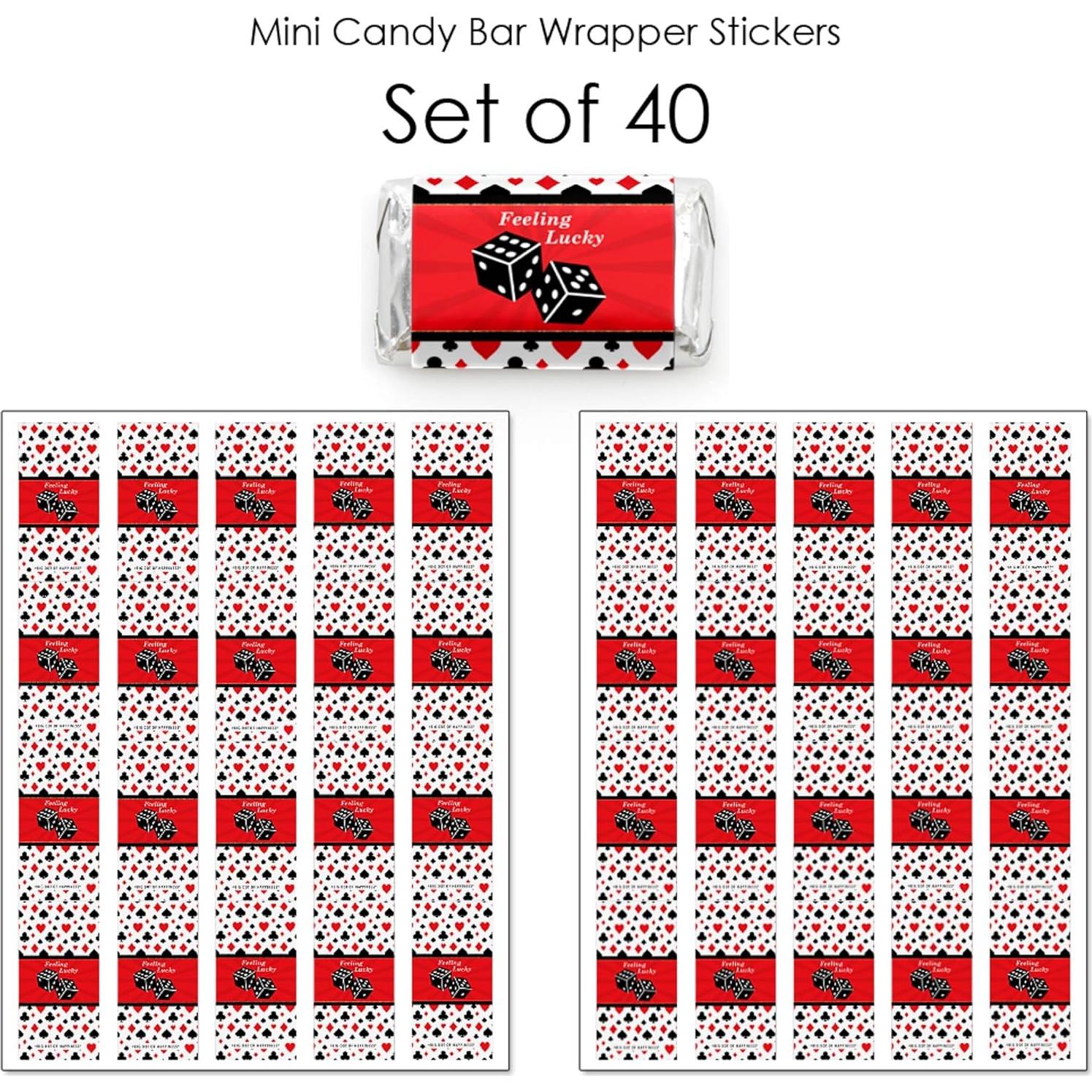 Etiquetas para Mini Barras de Caramelo Las Vegas - 40 Unidades