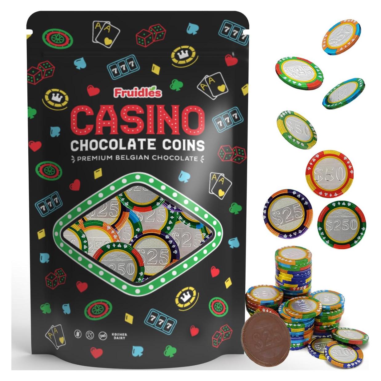 Fichas de Poker de Chocolate Fruidles 50 Unidades Kosher