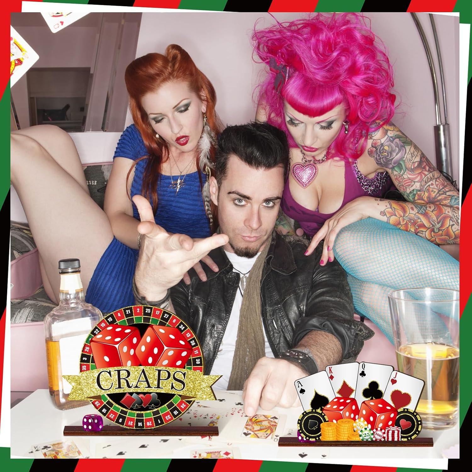 Decoraciones de Fiesta de Casino Juexica 6 Piezas Madera