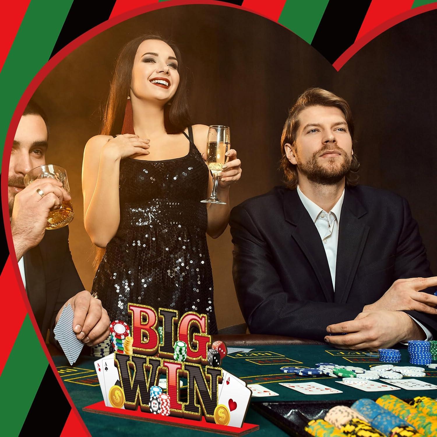 Decoraciones de Fiesta de Casino Juexica 6 Piezas Madera