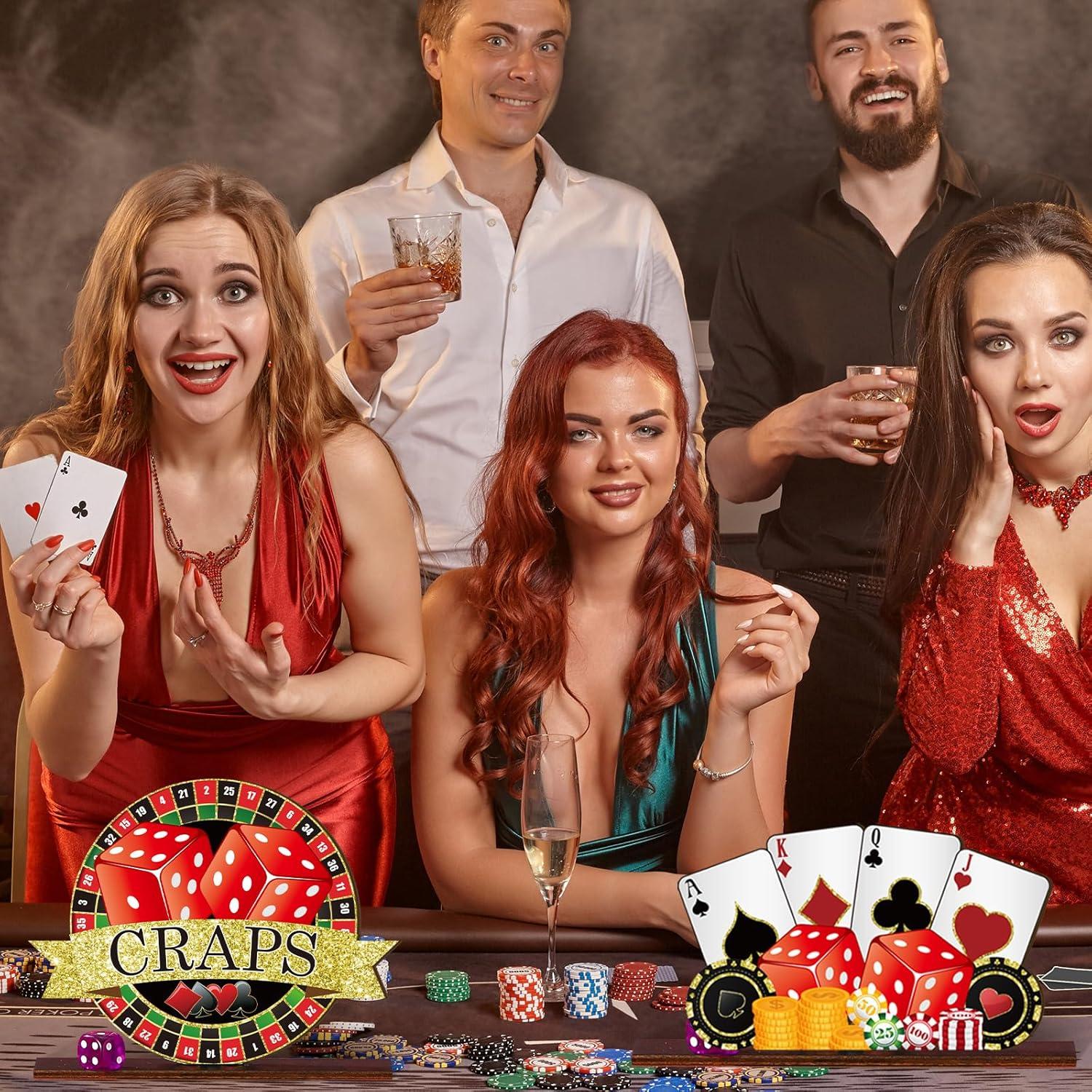 Decoraciones de Fiesta de Casino Juexica 6 Piezas Madera