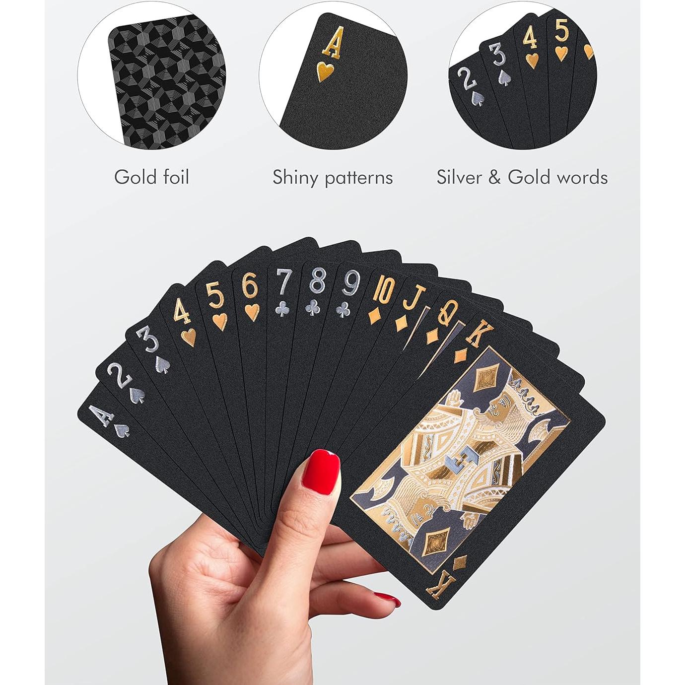 Barajas de Póker BIERDORF Negras Impermeables 54 Cartas