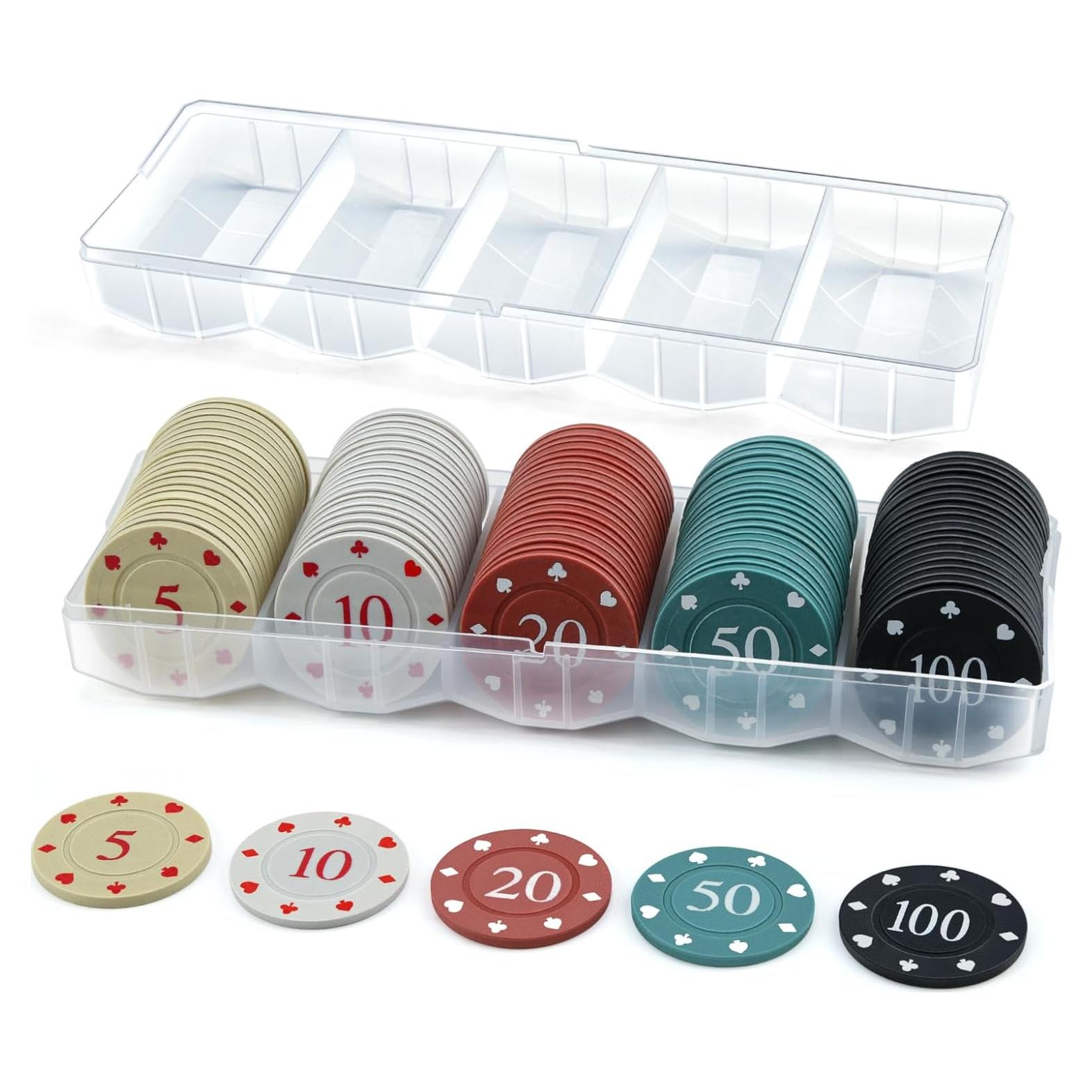 Fichas de Póker ComeWay 100 Piezas con Caja de Almacenamiento