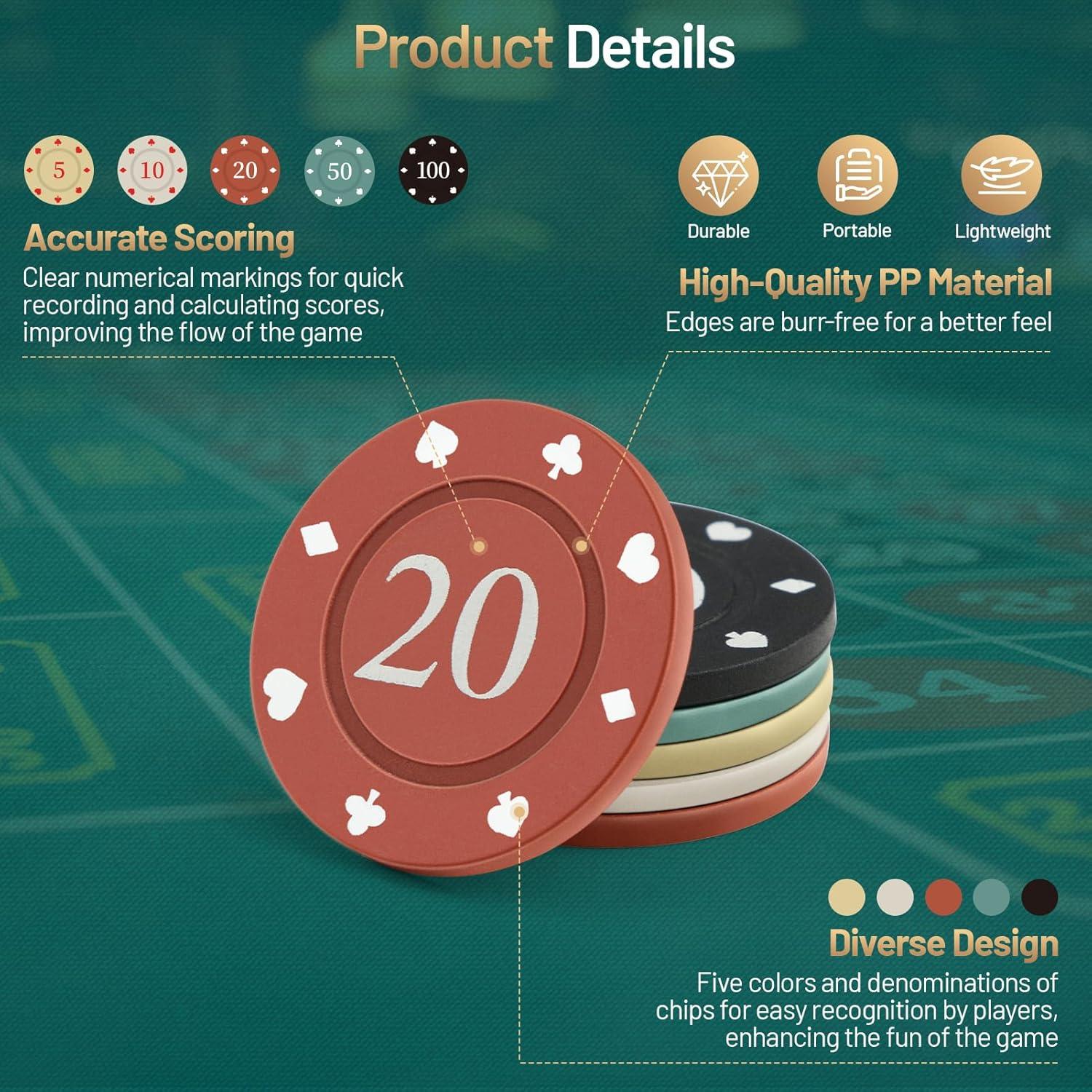 Fichas de Póker ComeWay 100 Piezas con Caja de Almacenamiento