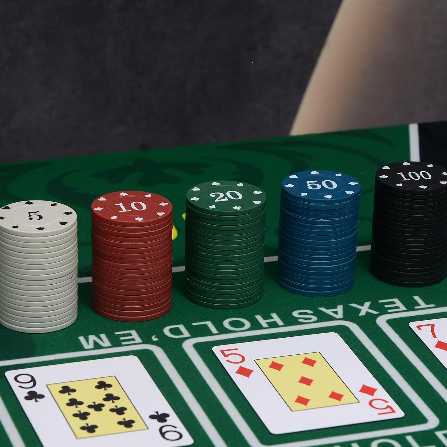 Juego de Fichas de Póker SODFAS 100PCS con Bolsa Profesional