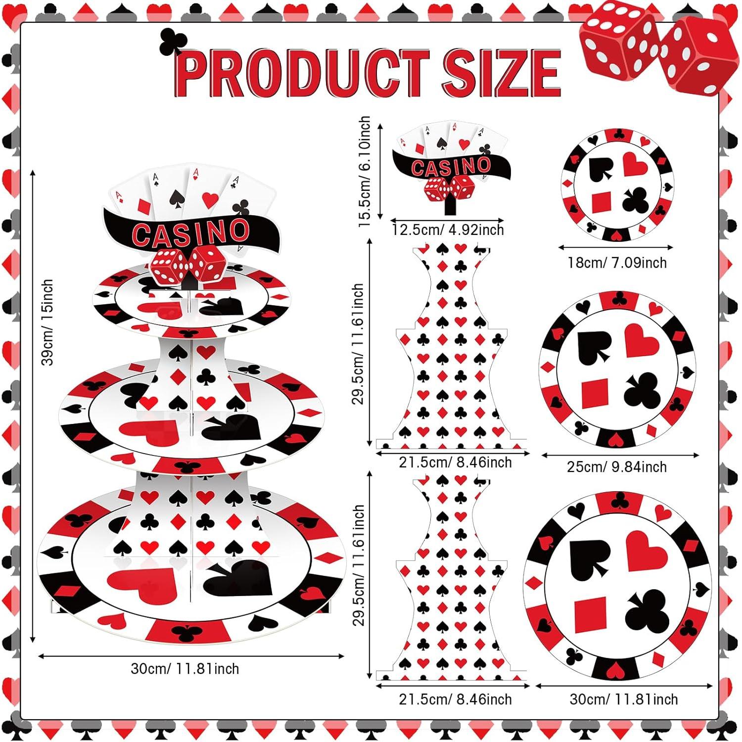 Soporte para Cupcakes 3 Niveles Tanlade Casino 39 cm