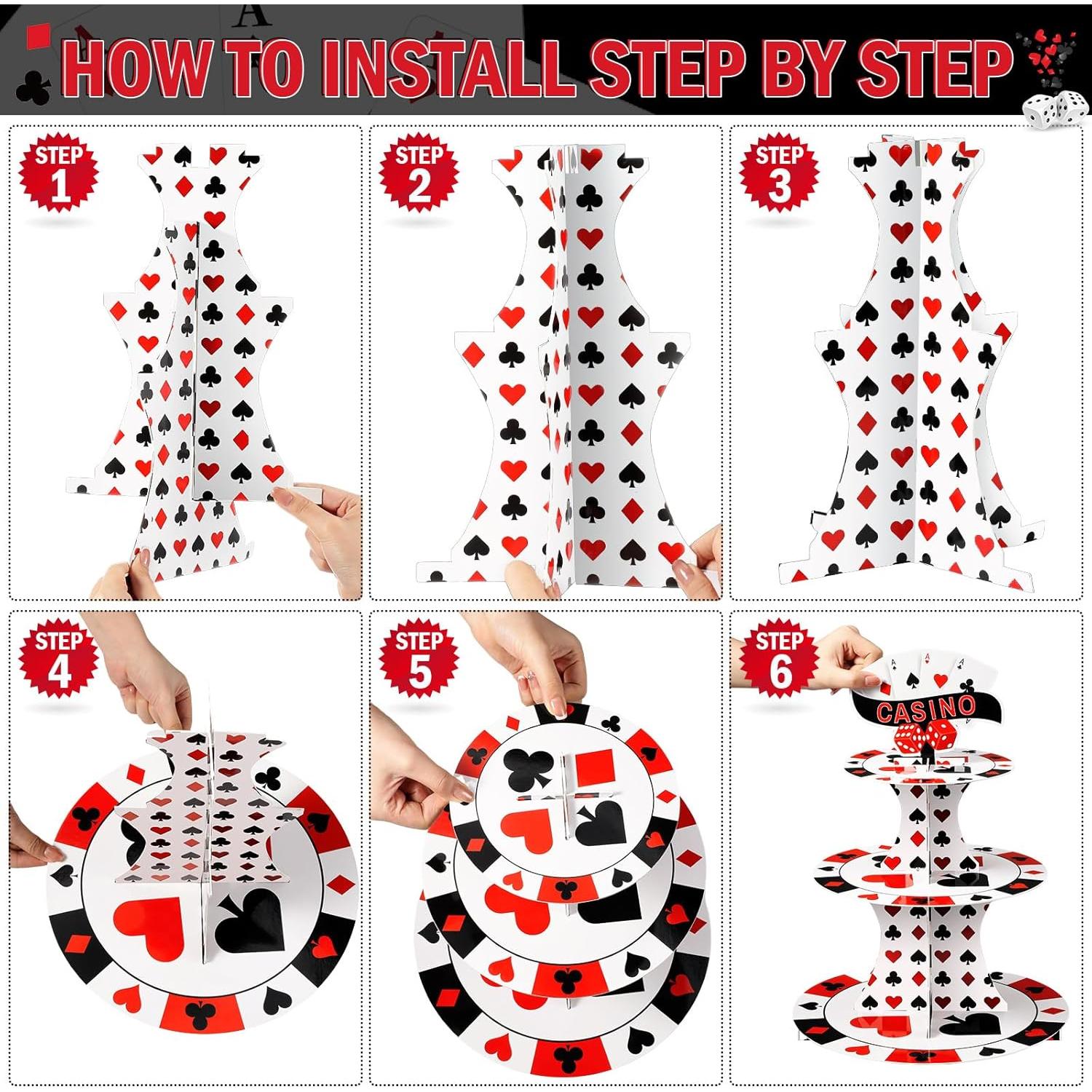 Soporte para Cupcakes 3 Niveles Tanlade Casino 39 cm