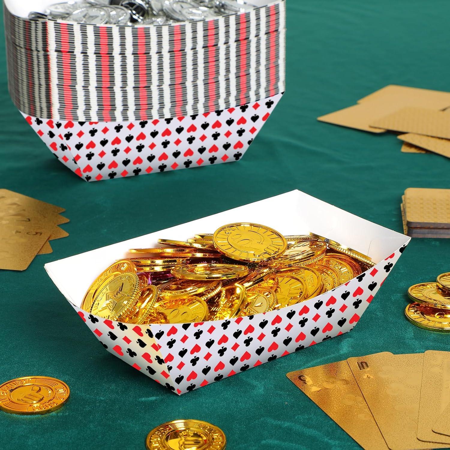 100 Bandejas Desechables de Papel FillTouch Tema Casino