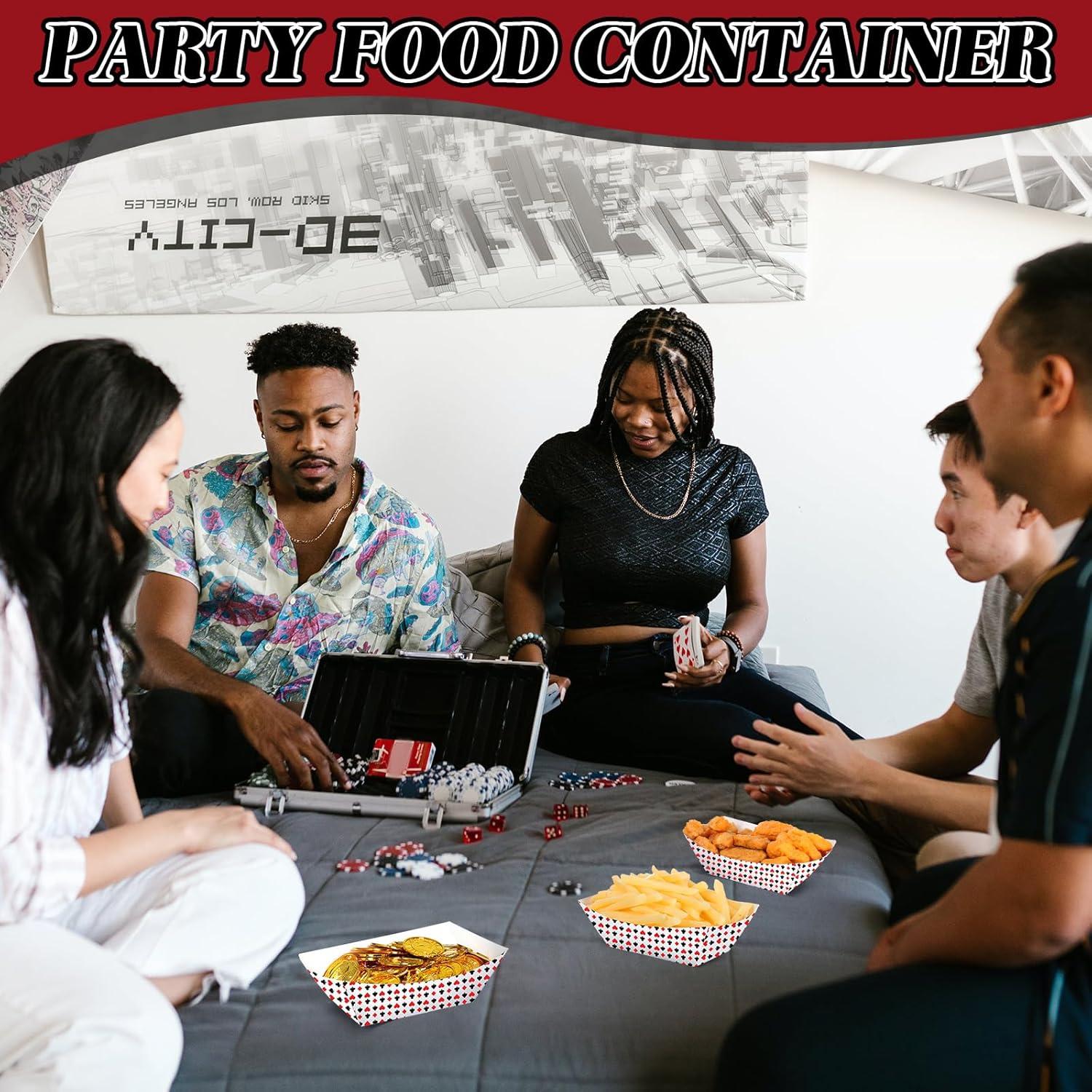 100 Bandejas Desechables de Papel FillTouch Tema Casino