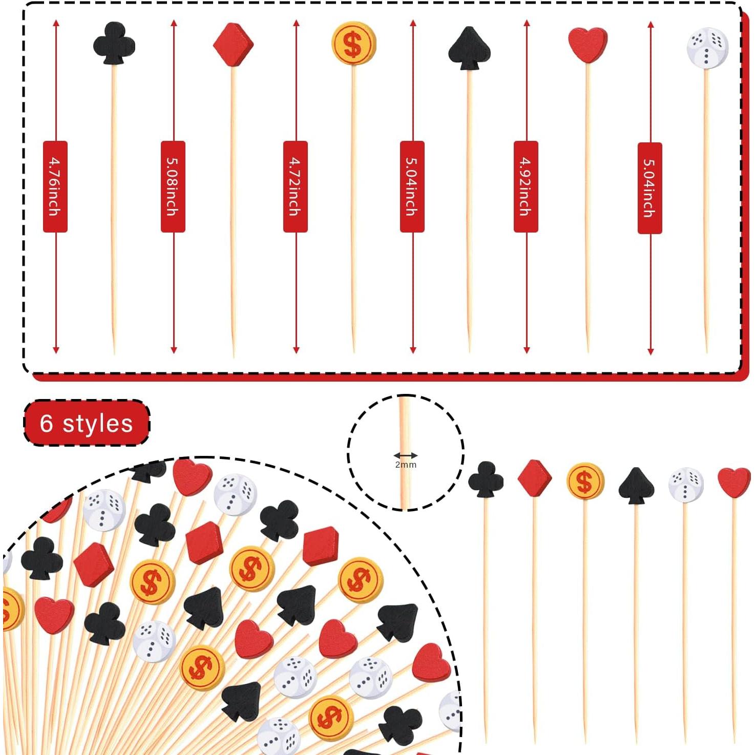 Palillos de cóctel Casino 100 unidades Dados de Póker
