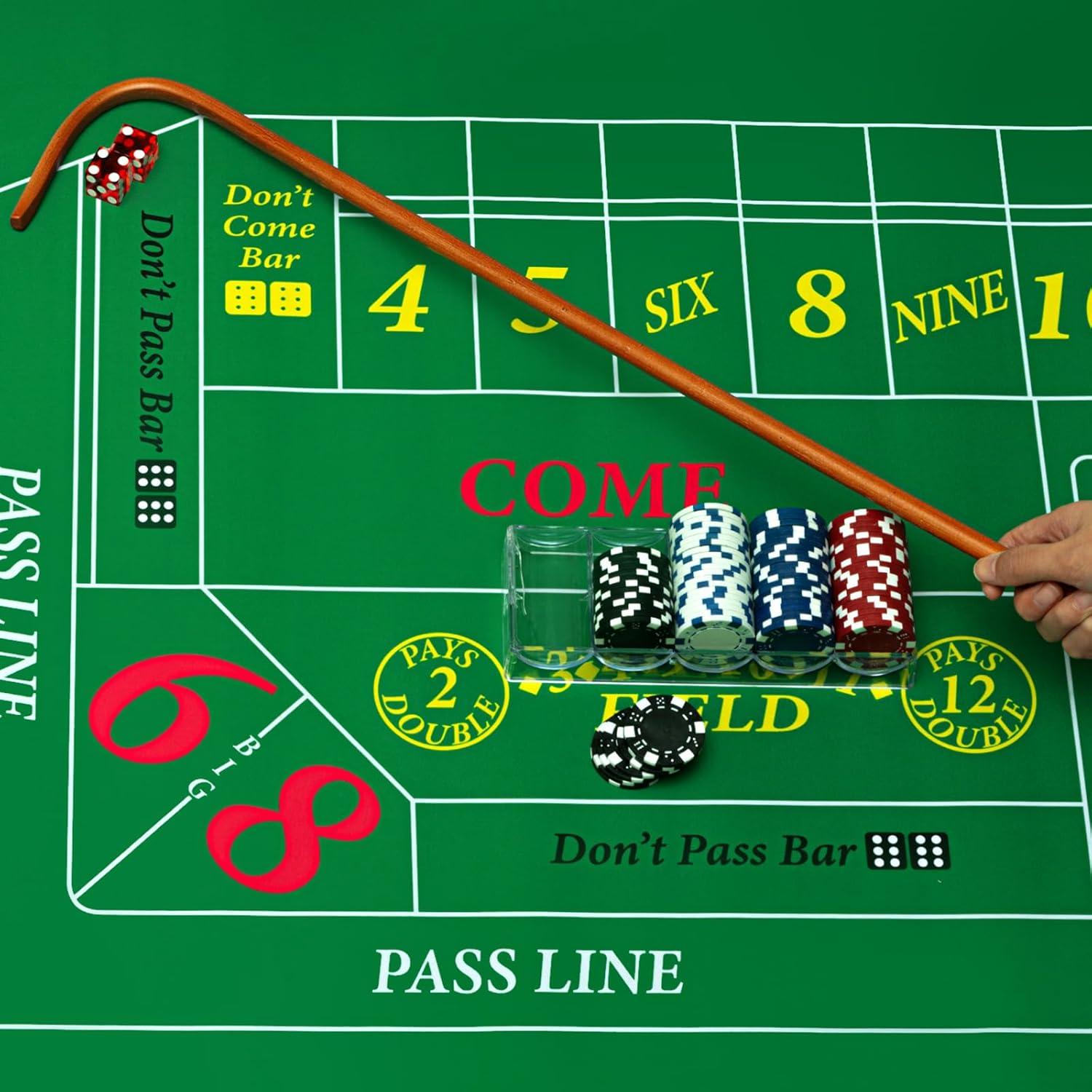 Juego de Mesa de Craps Leyndo con Tapete y Dados de Casino