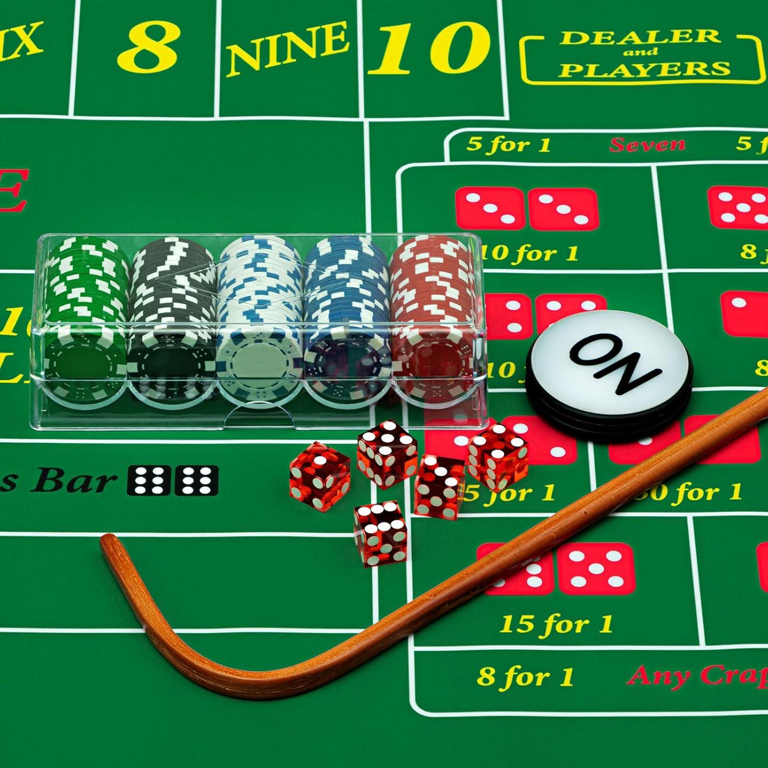 Juego de Mesa de Craps Leyndo con Tapete y Dados de Casino