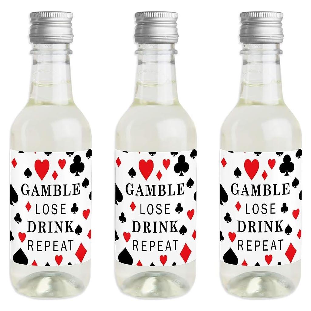 Etiquetas para Botellas de Vino Mini Las Vegas - Set de 16