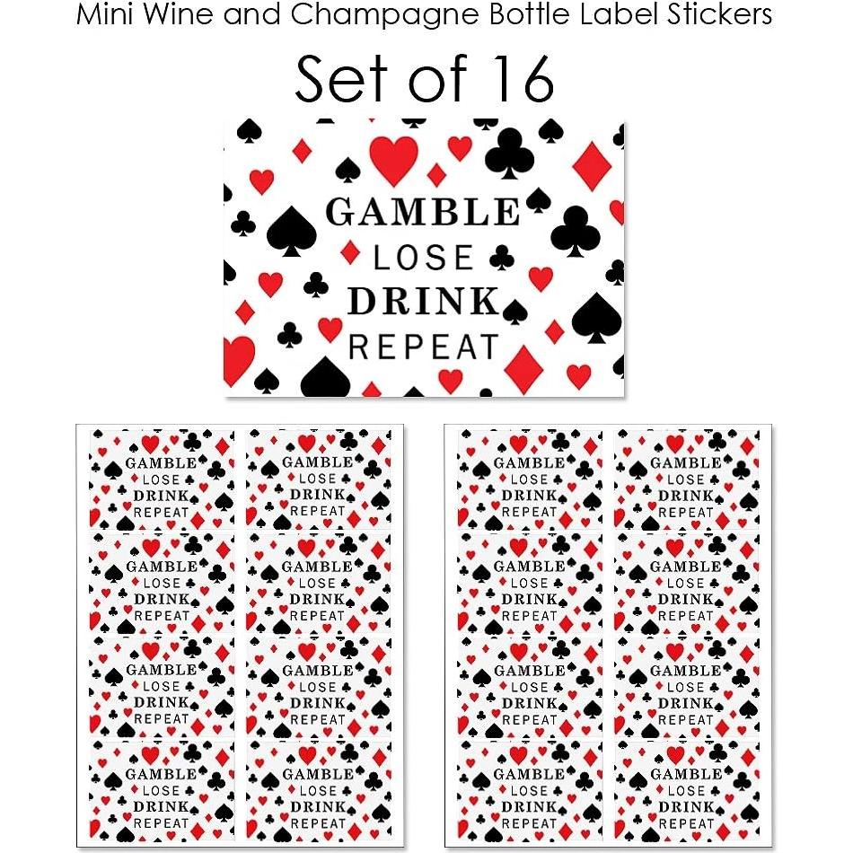 Etiquetas para Botellas de Vino Mini Las Vegas - Set de 16