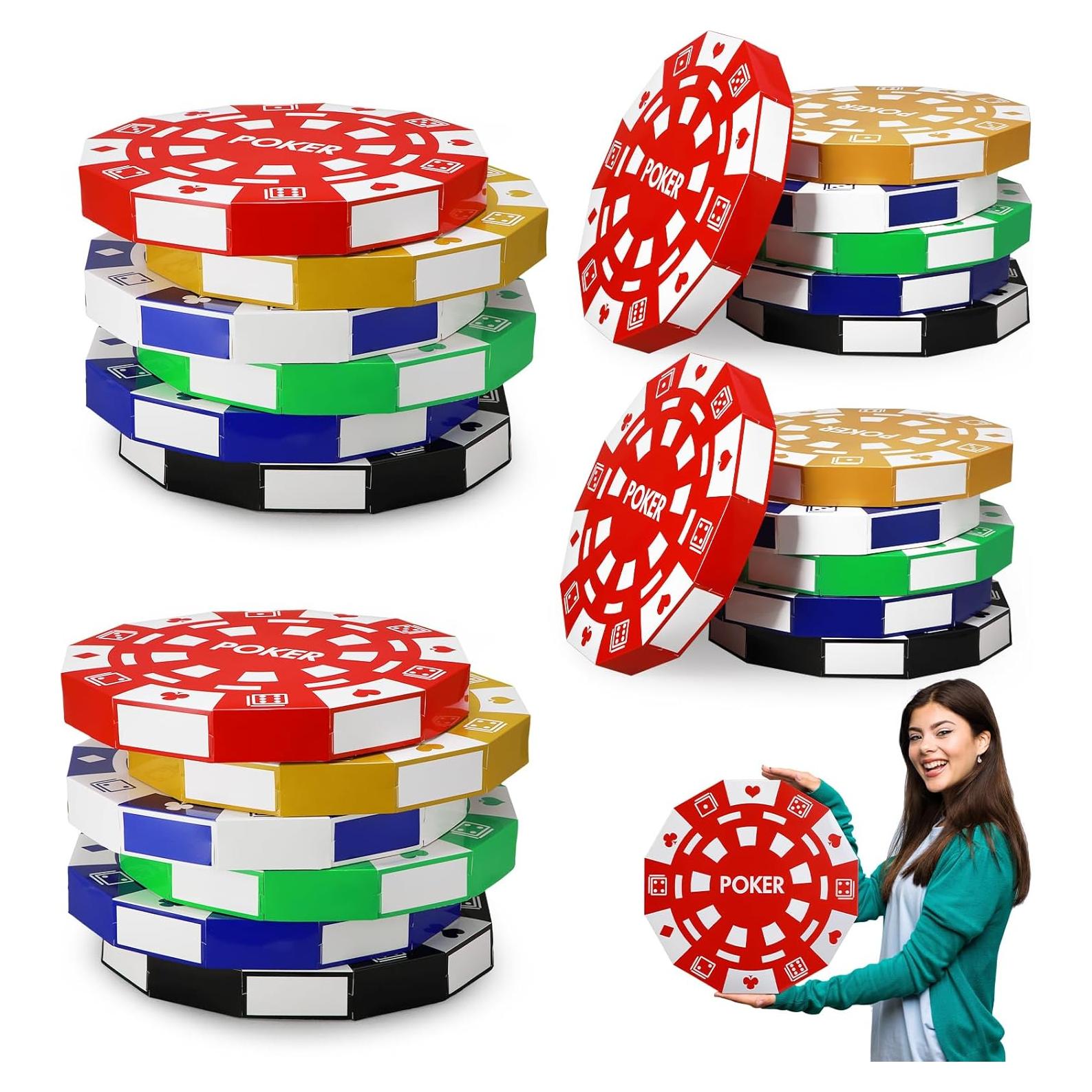 Cajas de Decoración de Fichas de Casino Silipull 24 Piezas