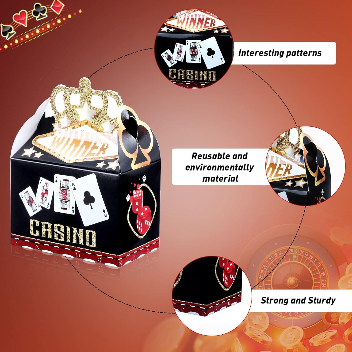 Cajas de Fiesta Casino Zonon 40 Piezas 10x6x12 cm