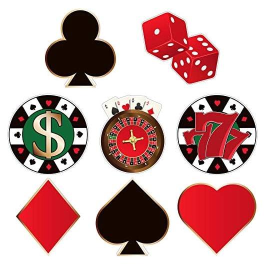 Recortes de Fiesta de Casino Blulu 80 Piezas 15x15 cm