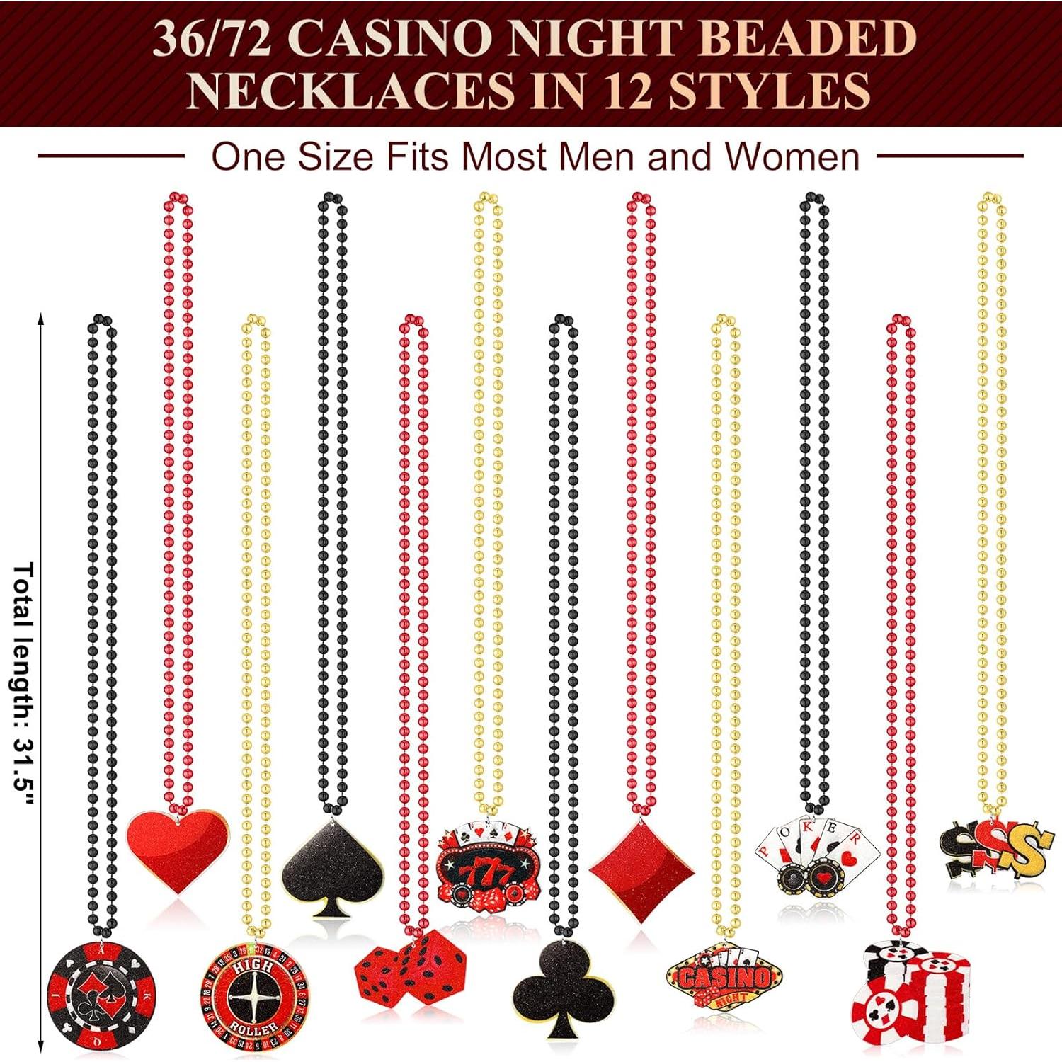 Collares de Perlas Casino 72 Pcs Ferreve 12 Estilos Fiesta